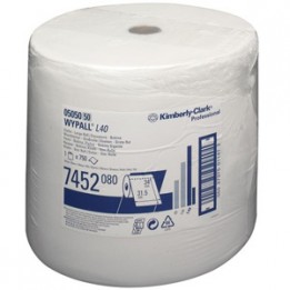 Салфетки одноразовые WYPALL L40 (рулон, бел., 1 сл.) Kimberly-Clark